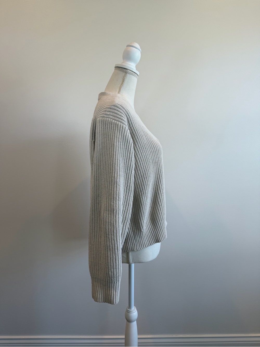 Uniqlo Light Cream Ribbed V-Neck Cardigan - Picture 3 of 7